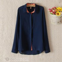 blusa chifon manga larga