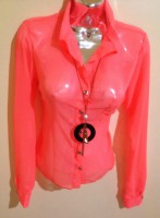 blusa chifon manga larga