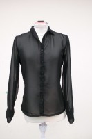 blusa chifon semi transparente con mangas
