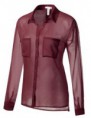 blusa chifon semi tranparente  mangas largas 